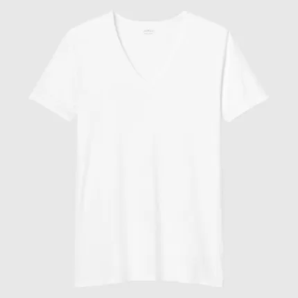 Uniqlo Airism V Neck Short Sleeved T-shirt Men White