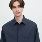 Uniqlo Airsense Ultra Light Seersucker Men’s Overshirt Blue