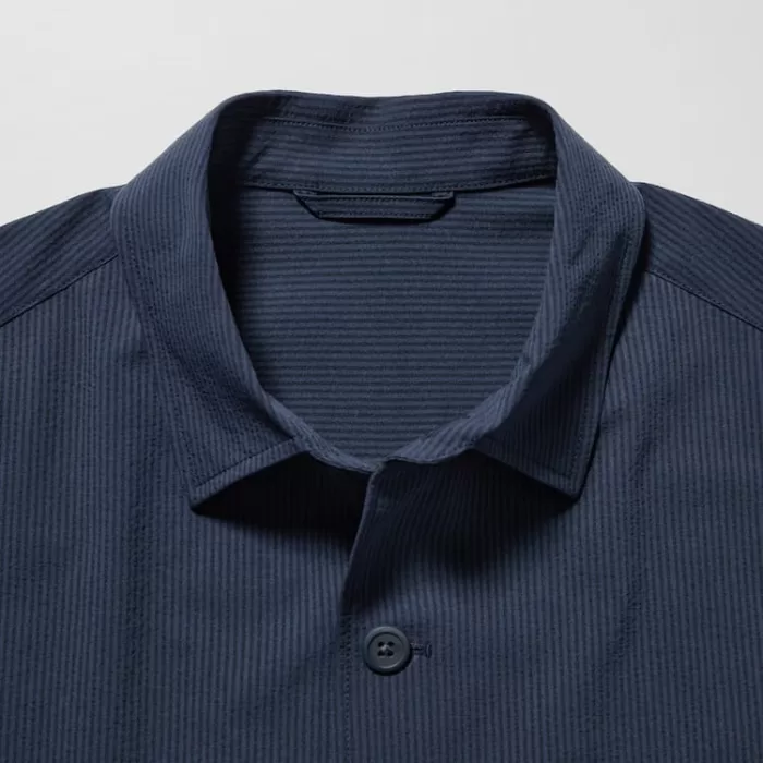 Uniqlo Airsense Ultra Light Seersucker Men’s Overshirt Blue