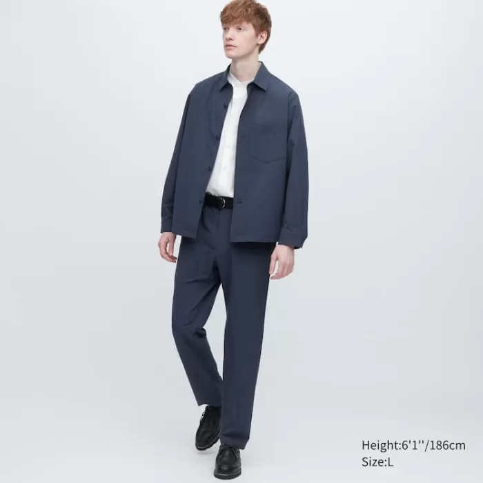 Uniqlo Airsense Ultra Light Seersucker Relaxed Fit Men’s Suits Blue