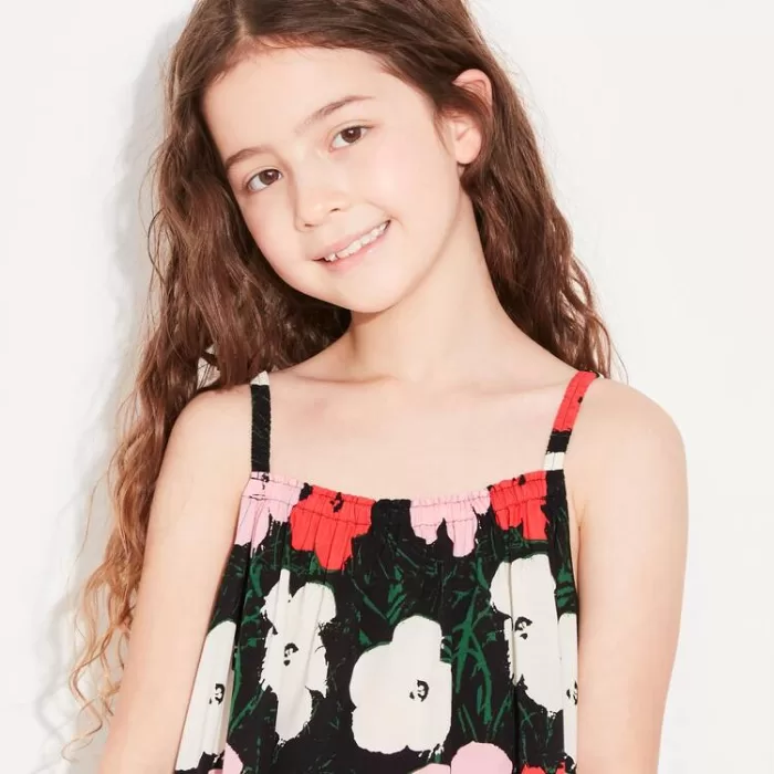 Uniqlo Andy Warhol Flowers Collection Ut Camisole Dress Kids Pink