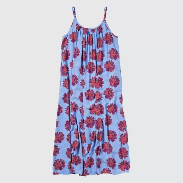 Uniqlo Andy Warhol Flowers Collection Ut Gathered Camisole Dress Women Blue