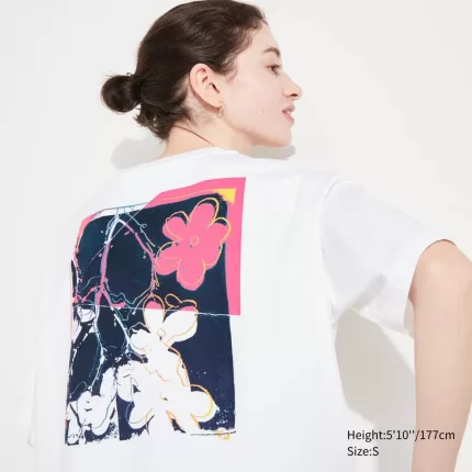 Uniqlo Andy Warhol Flowers Collection Ut Printed T-shirt Women White