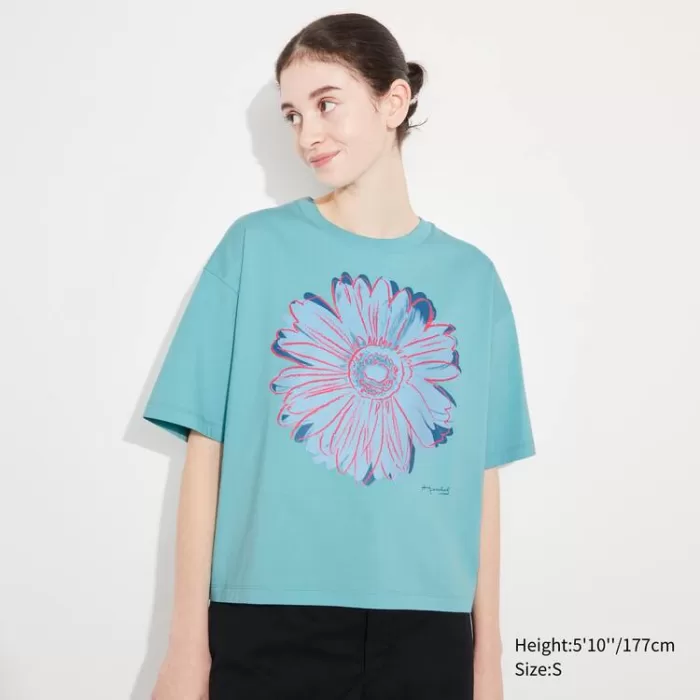 Uniqlo Andy Warhol Flowers Collection Ut Printed Women’s T-shirt Green