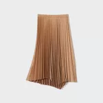 Uniqlo Asymmetry Pleated Skirt Women Orange