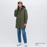 Uniqlo Blocktech Half Coats Women Olive Green