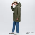 Uniqlo Blocktech Half Coats Women Olive Green