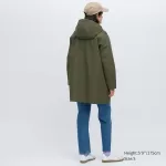 Uniqlo Blocktech Half Coats Women Olive Green