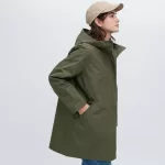 Uniqlo Blocktech Half Coats Women Olive Green