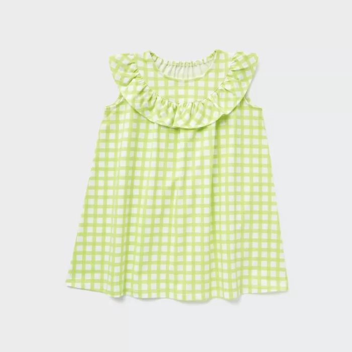 Uniqlo Checked Baby Dress Light Green