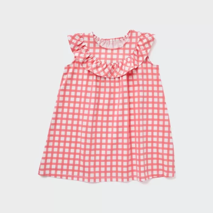 Uniqlo Checked Baby Pink Dress