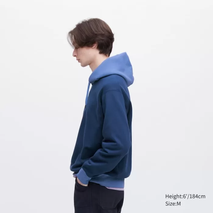 Uniqlo Colour Block Sweat Pullover Men’s Hoodie Blue