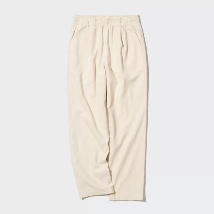 Uniqlo Corduroy Relaxed Fit Ankle Length Pants Women Beige