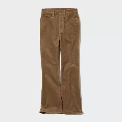 Uniqlo Corduroy Slim Flared Pants Women Brown