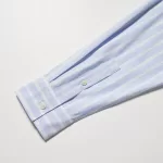 Uniqlo Cotton A-line Striped Long Sleeved Dress Women Blue