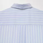 Uniqlo Cotton A-line Striped Long Sleeved Dress Women Blue