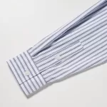 Uniqlo Cotton A-line Striped Long Sleeved Dress Women White