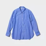 Uniqlo Cotton Chambray Long Sleeved Women’s Shirts Blue