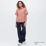 Uniqlo Cotton Checked Short Sleeved Women’s Shirts Pink