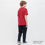 Uniqlo Cotton Colour Crew Neck Short Sleeved T-shirt for Kids in Red