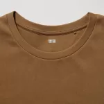 Uniqlo Cotton Crew Neck Long Sleeve T-shirt Women Brown