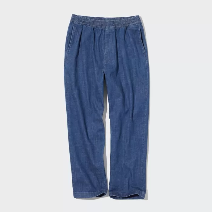 Uniqlo Cotton Denim Relaxed Fit Ankle Length Men’s Homewear Blue