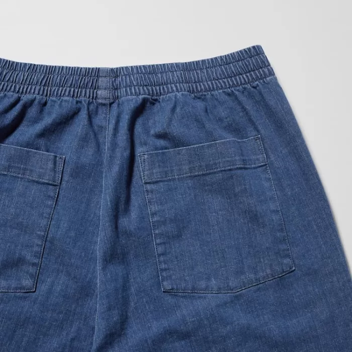 Uniqlo Cotton Denim Relaxed Fit Ankle Length Men’s Homewear Blue