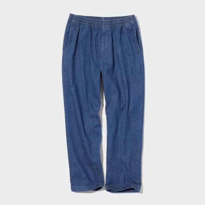 Uniqlo Cotton Denim Relaxed Fit Ankle Length Men’s Pants Blue