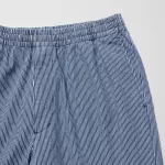 Uniqlo Cotton Hickory Striped Relaxed Fit Ankle Length Men’s Loungewear Blue