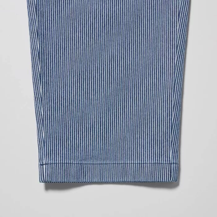 Uniqlo Cotton Hickory Striped Relaxed Fit Ankle Length Men’s Loungewear Blue