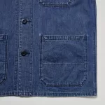 Uniqlo Cotton Linen Blend Utility Men’s Jackets Blue