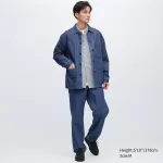 Uniqlo Cotton Linen Blend Utility Men’s Jackets Blue