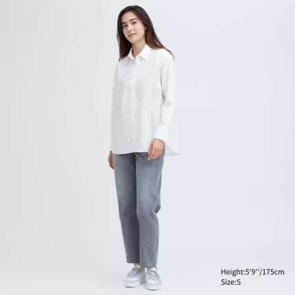 Uniqlo Cotton Long Sleeved Women’s Shirts White