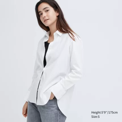 Uniqlo Cotton Long Sleeved Women’s Shirts White