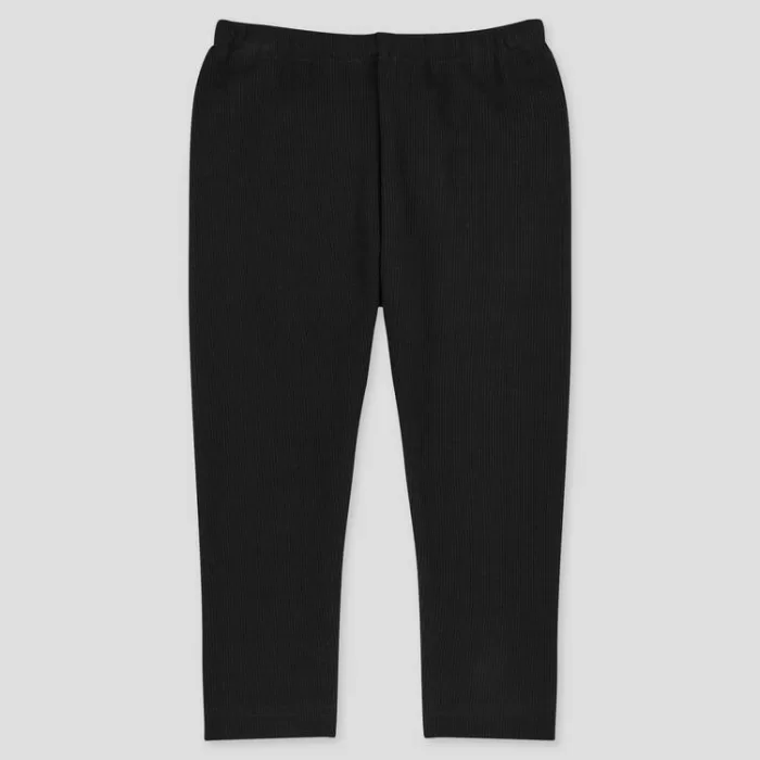 Uniqlo Cotton Ribbed Leggings (2021 Season) Baby Black