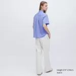 Uniqlo Cotton Short Sleeved Women’s Shirts Blue