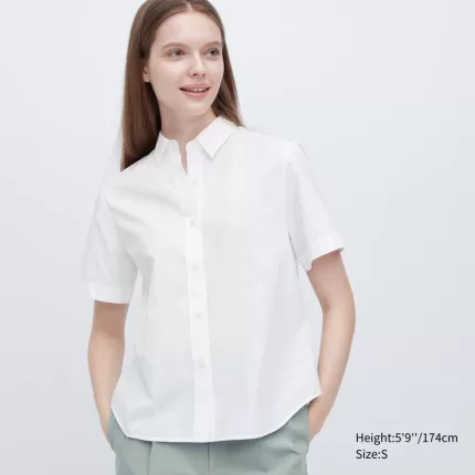 Uniqlo Cotton Short Sleeved Women’s White Shirts