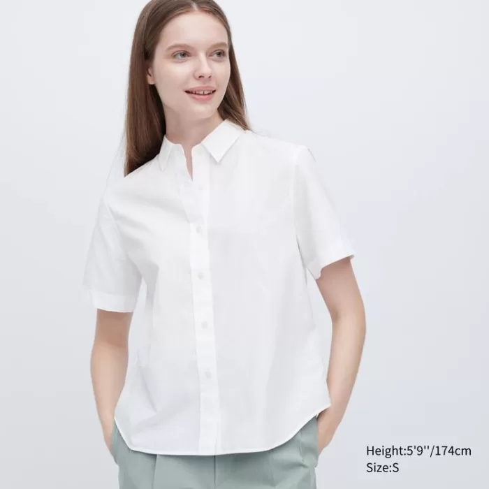 Uniqlo Cotton Short Sleeved Women’s White Shirts