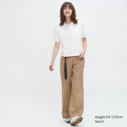 Uniqlo Cropped Relaxed Fit Short Sleeved T-shirt Women White