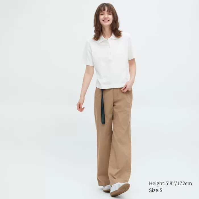 Uniqlo Cropped Relaxed Fit Short Sleeved Women’s White Shirts