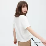 Uniqlo Cropped Relaxed Fit Short Sleeved Women’s White Shirts