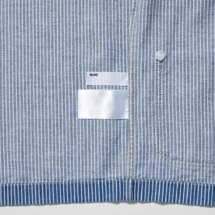 Uniqlo Denim Striped Overshirt Jackets Kids Blue