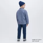 Uniqlo Denim Striped Overshirt Jackets Kids Blue