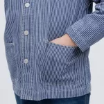 Uniqlo Denim Striped Overshirt Jackets Kids Blue