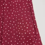 Uniqlo Dotted V Neck Long Sleeved Mini Dress Women Red