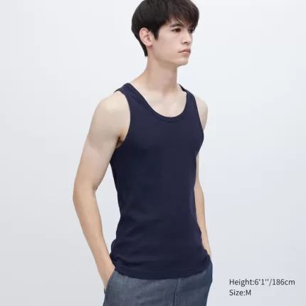 Uniqlo Dry Colour Ribbed Men’s Loungewear Navy Blue