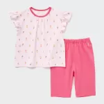 Uniqlo Dry Ice Cream Print Short Sleeved Baby Pink Home Clothes