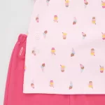 Uniqlo Dry Ice Cream Print Short Sleeved Baby Pink Home Clothes