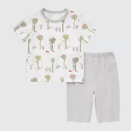 Uniqlo Dry Picturebook Ut Short Sleeved Baby White Home Clothes