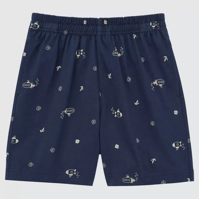 Uniqlo Dry Printed Baby Shorts Navy Blue